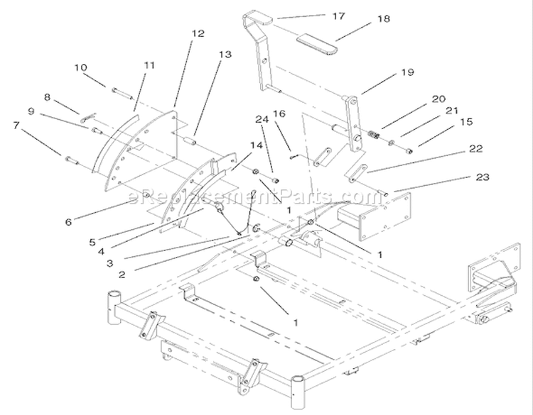 Height-of-Cut Assembly Diagram and Parts List for 74601 220000913-220999999 - 2002 Toro Lawn Tractor