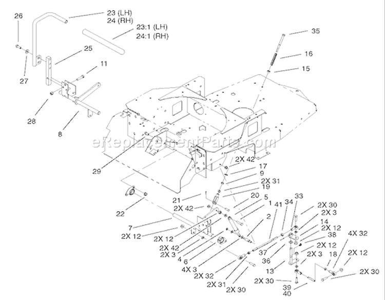 Motion Control Assembly Diagram and Parts List for 74601 220000913-220999999 - 2002 Toro Lawn Tractor