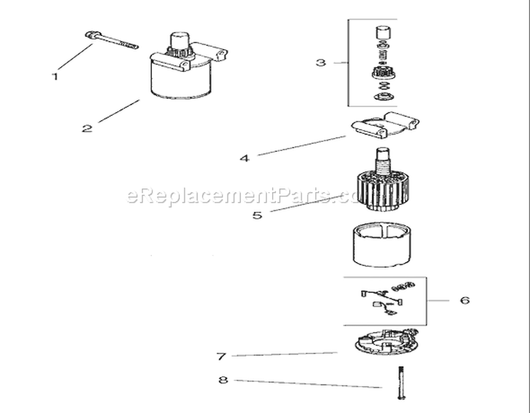 Starting System Assembly Diagram and Parts List for 74601 220000913-220999999 - 2002 Toro Lawn Tractor