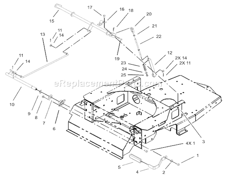 Parking Brake Assembly Diagram and Parts List for 74601 230000001-230999999 - 2003 Toro Lawn Tractor