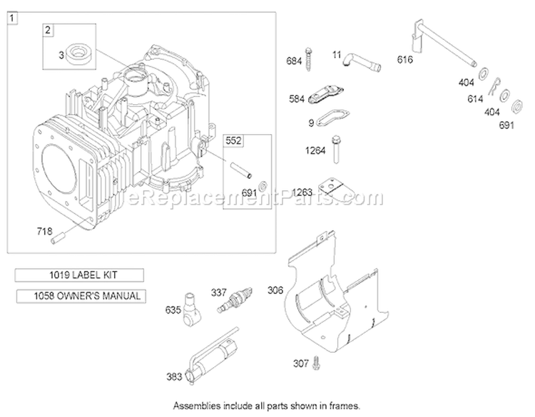 Cylinder Assembly Diagram and Parts List for 74602 240000001-240999999 - 2004 Toro Lawn Tractor