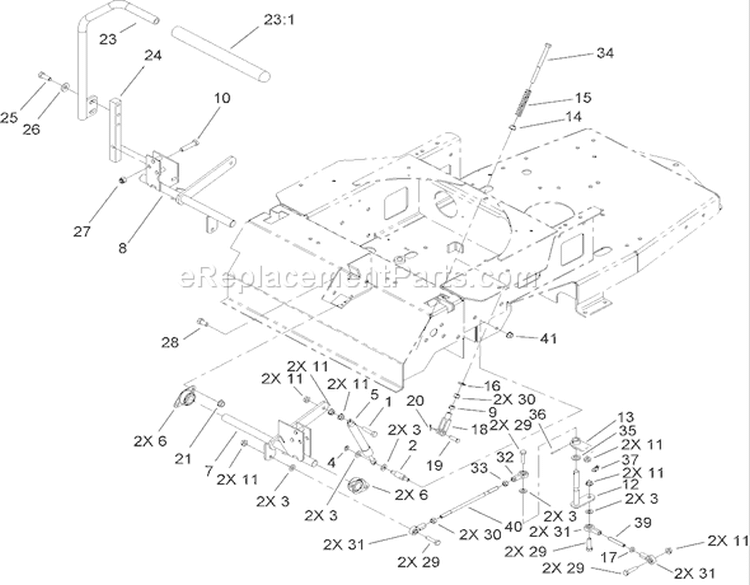 Motion Control System Assembly Diagram and Parts List for 74603 260000001-260999999 - 2006 Toro Lawn Tractor