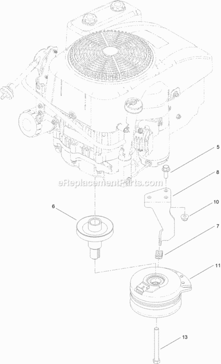 Clutch_Assembly Diagram and Parts List for 74616 314000001 - 314999999 Toro Lawn Tractor
