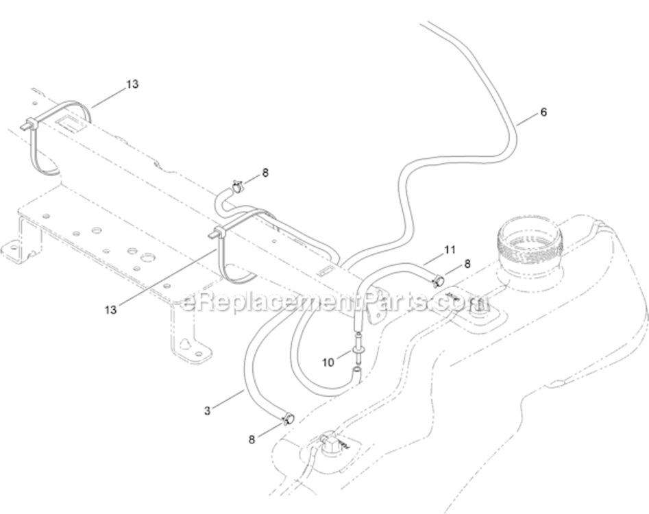 Fuel_Delivery_Assembly Diagram and Parts List for 74621 312000001-312999999 Toro Lawn Tractor