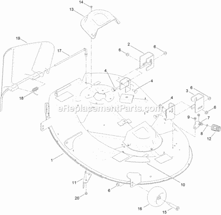 42_Inch_Deck_Assembly Diagram and Parts List for 74625 314000001 - 314999999 Toro Lawn Tractor