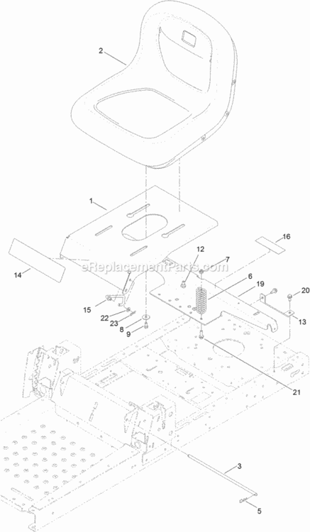 Seat_Assembly Diagram and Parts List for 74625 314000001 - 314999999 Toro Lawn Tractor
