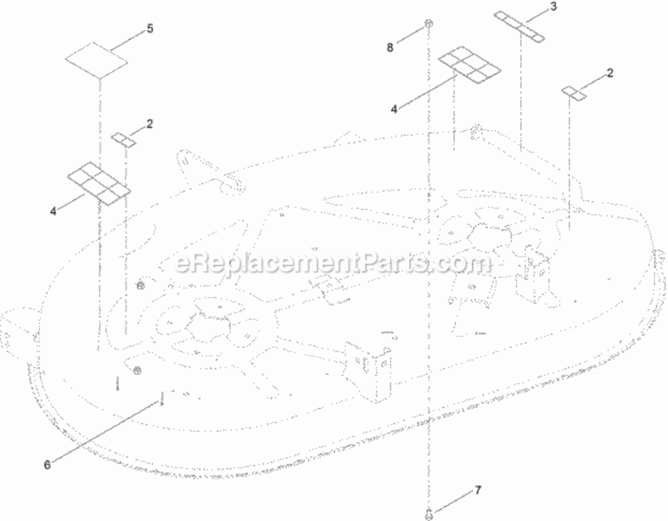 42_Inch_Deck_Assembly_No_119-8840 Diagram and Parts List for 74625 314000001 - 314999999 Toro Lawn Tractor