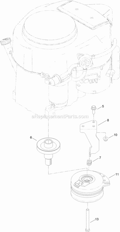 Clutch_Assembly Diagram and Parts List for 74625 314000001 - 314999999 Toro Lawn Tractor