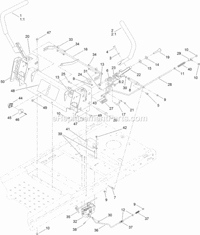 Motion_Control_Assembly Diagram and Parts List for 74626 311000001 - 311999999 Toro Lawn Tractor