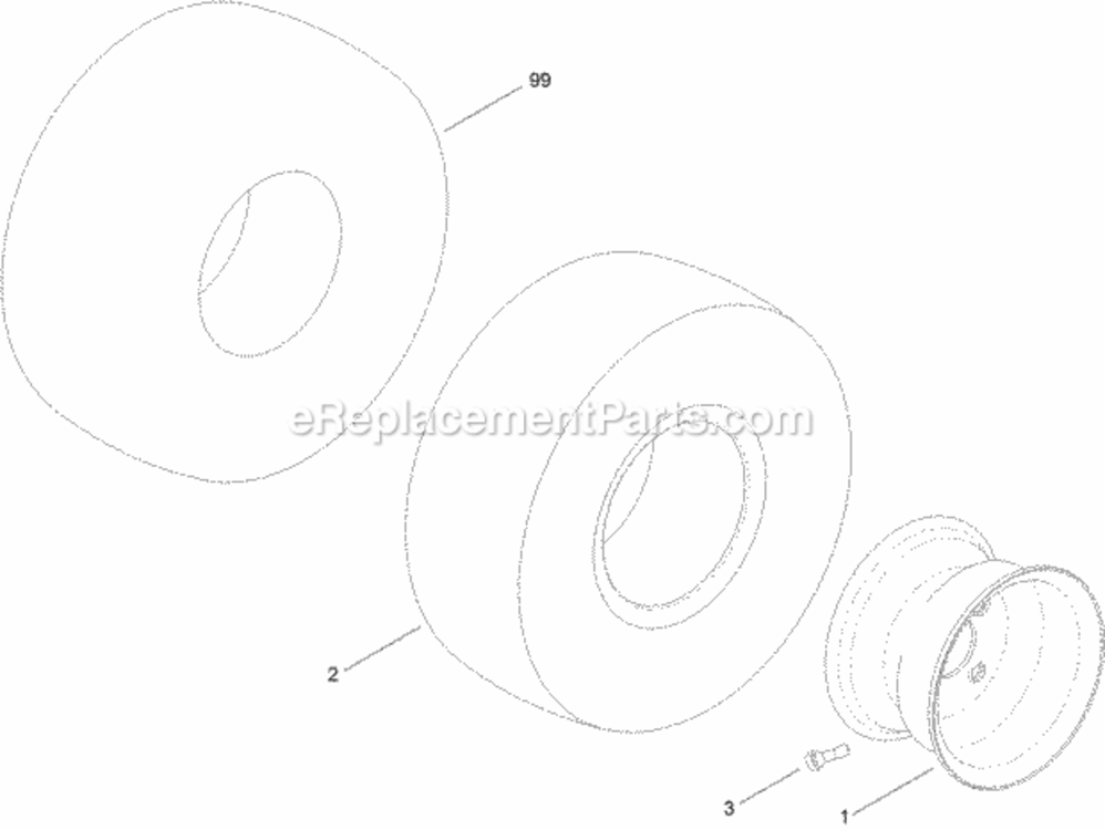 Wheel_And_Tire_Assembly_No_119-3465 Diagram and Parts List for 74626 311000001 - 311999999 Toro Lawn Tractor