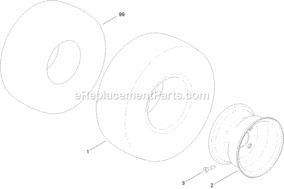 Wheel_And_Tire_Assembly_No_120-5523 Diagram and Parts List for 74626 311000001 - 311999999 Toro Lawn Tractor