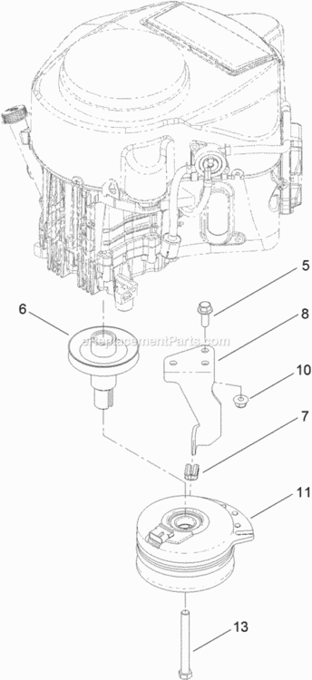 Clutch_Assembly Diagram and Parts List for 74626 312000001 - 312999999 Toro Lawn Tractor