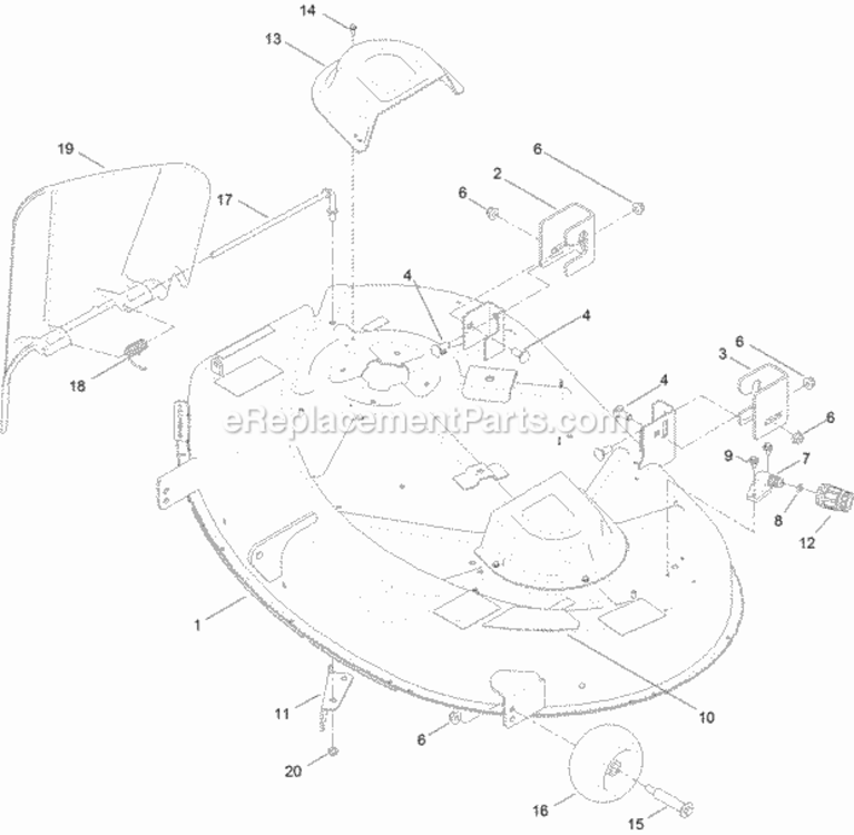 42_Inch_Deck_Assembly Diagram and Parts List for 74626 314000001 - 314999999 Toro Lawn Tractor