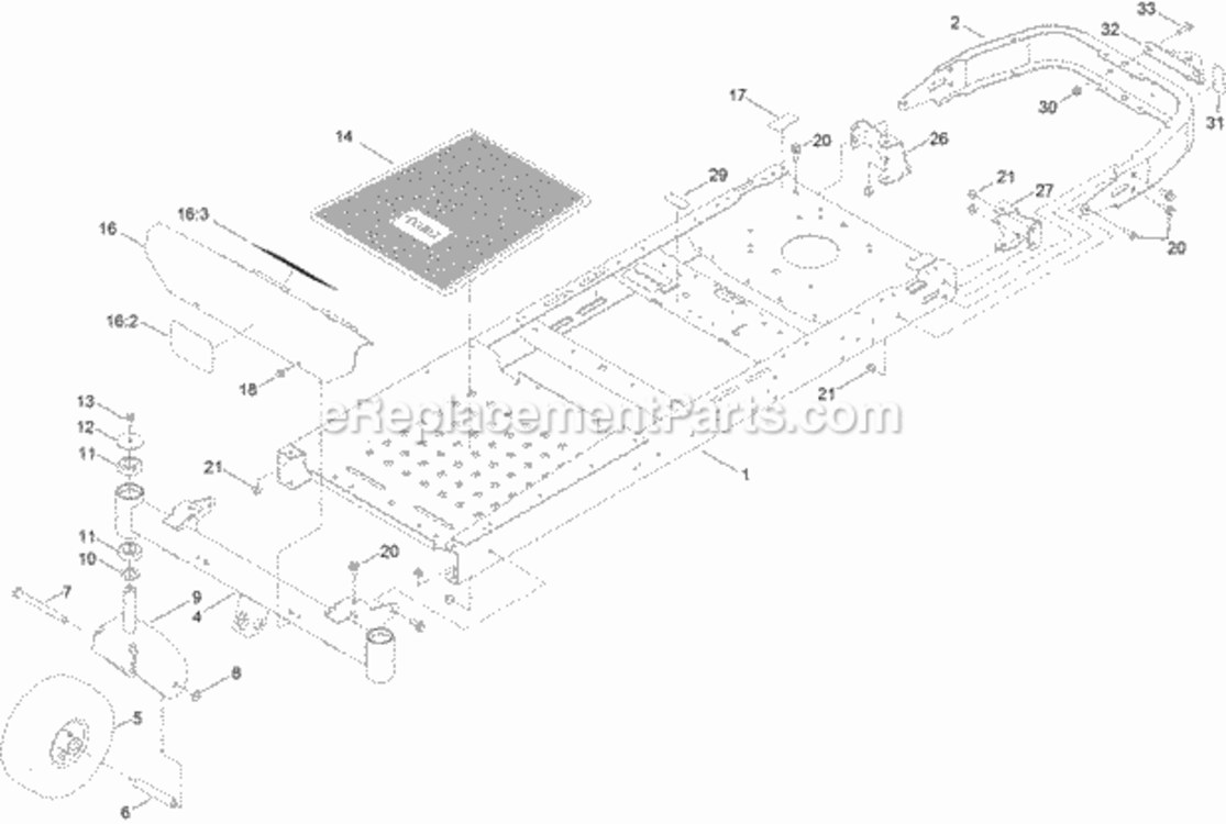 Frame_Front_Axle_And_Caster_Wheel_Assembly Diagram and Parts List for 74626 314000001 - 314999999 Toro Lawn Tractor