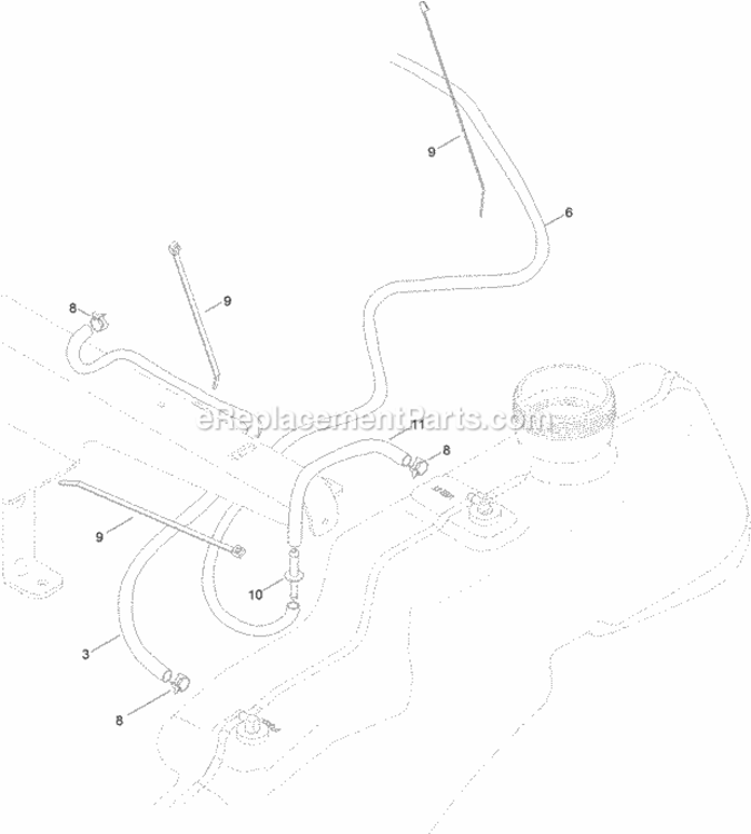 Fuel_Delivery_Assembly Diagram and Parts List for 74626 314000001 - 314999999 Toro Lawn Tractor