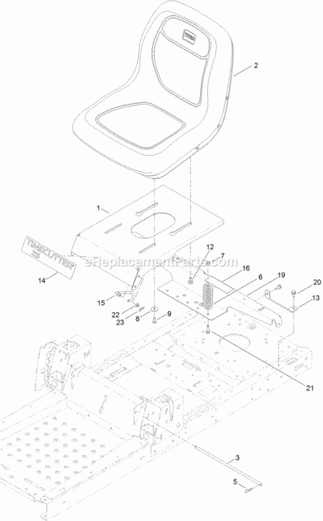 Seat_Assembly Diagram and Parts List for 74626 314000001 - 314999999 Toro Lawn Tractor