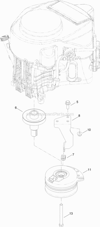 Clutch_Assembly Diagram and Parts List for 74626 314000001 - 314999999 Toro Lawn Tractor