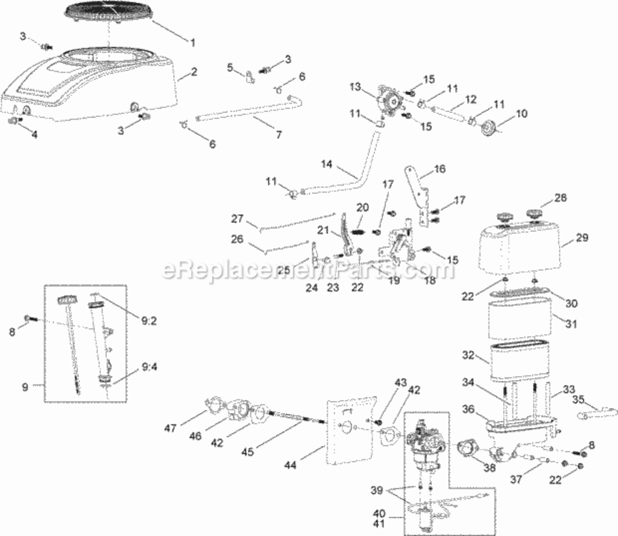 No_1_Engine_Assembly_No_120-4335 Diagram and Parts List for 74629 314000001 - 314999999 Toro Lawn Tractor