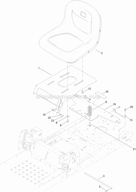 Seat_Assembly Diagram and Parts List for 74629 314000001 - 314999999 Toro Lawn Tractor