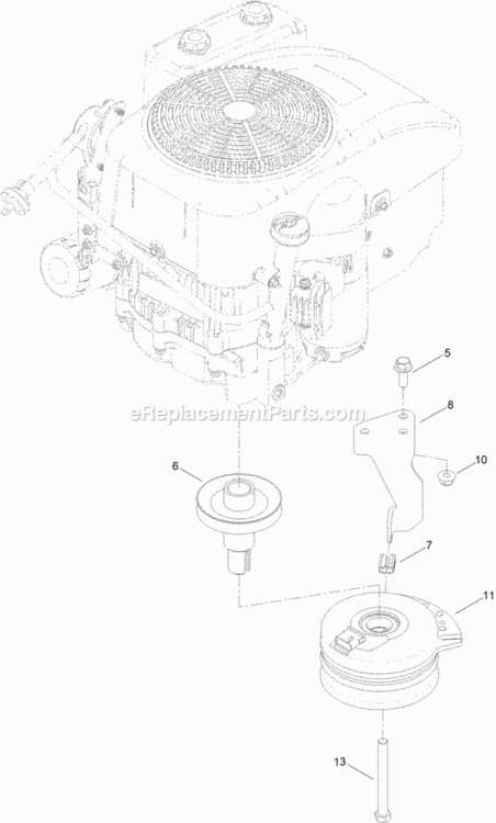 Clutch_Assembly Diagram and Parts List for 74629 314000001 - 314999999 Toro Lawn Tractor