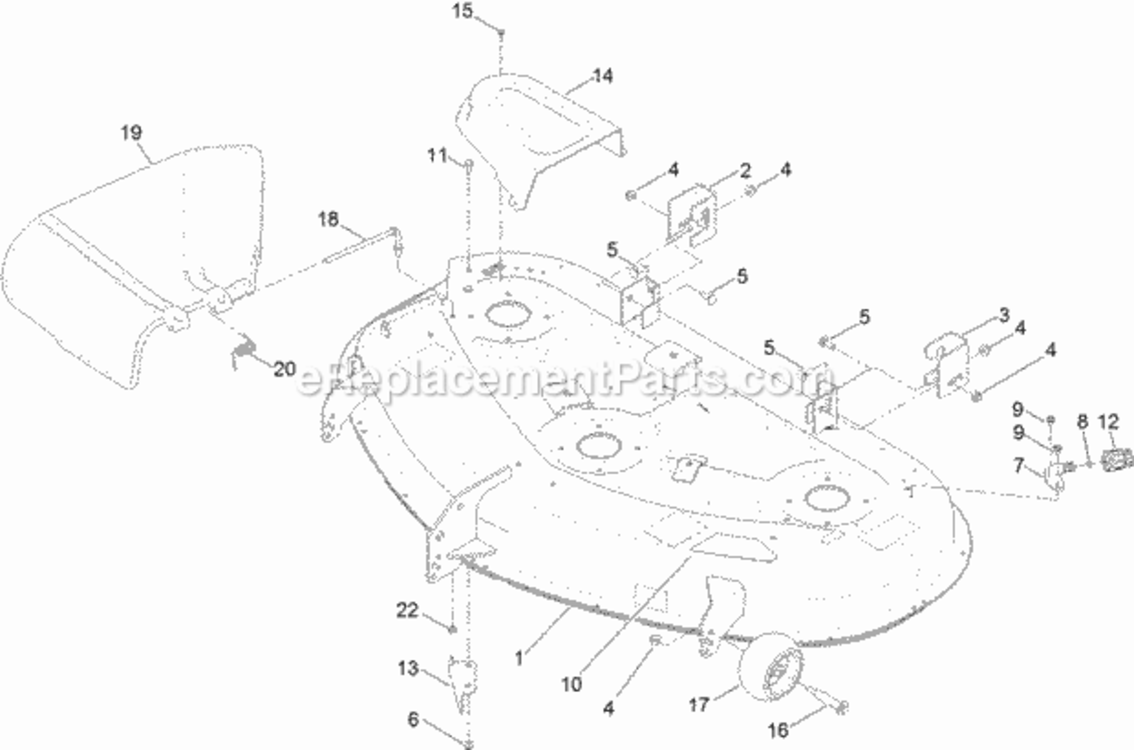 50_Inch_Deck_Assembly Diagram and Parts List for 74631 313000001 - 313999999 Toro Lawn Tractor