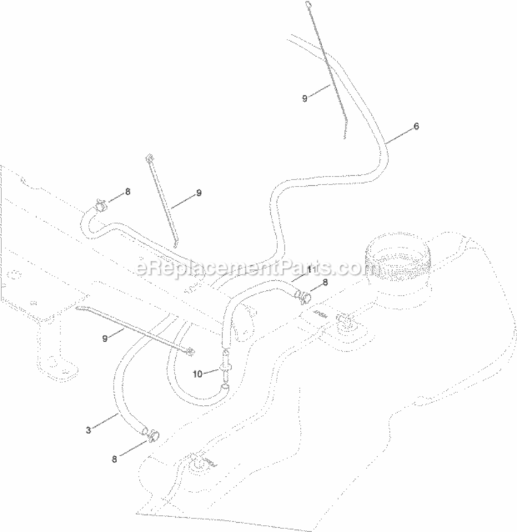 Fuel_Delivery_Assembly Diagram and Parts List for 74631 314000001 - 314999999 Toro Lawn Tractor