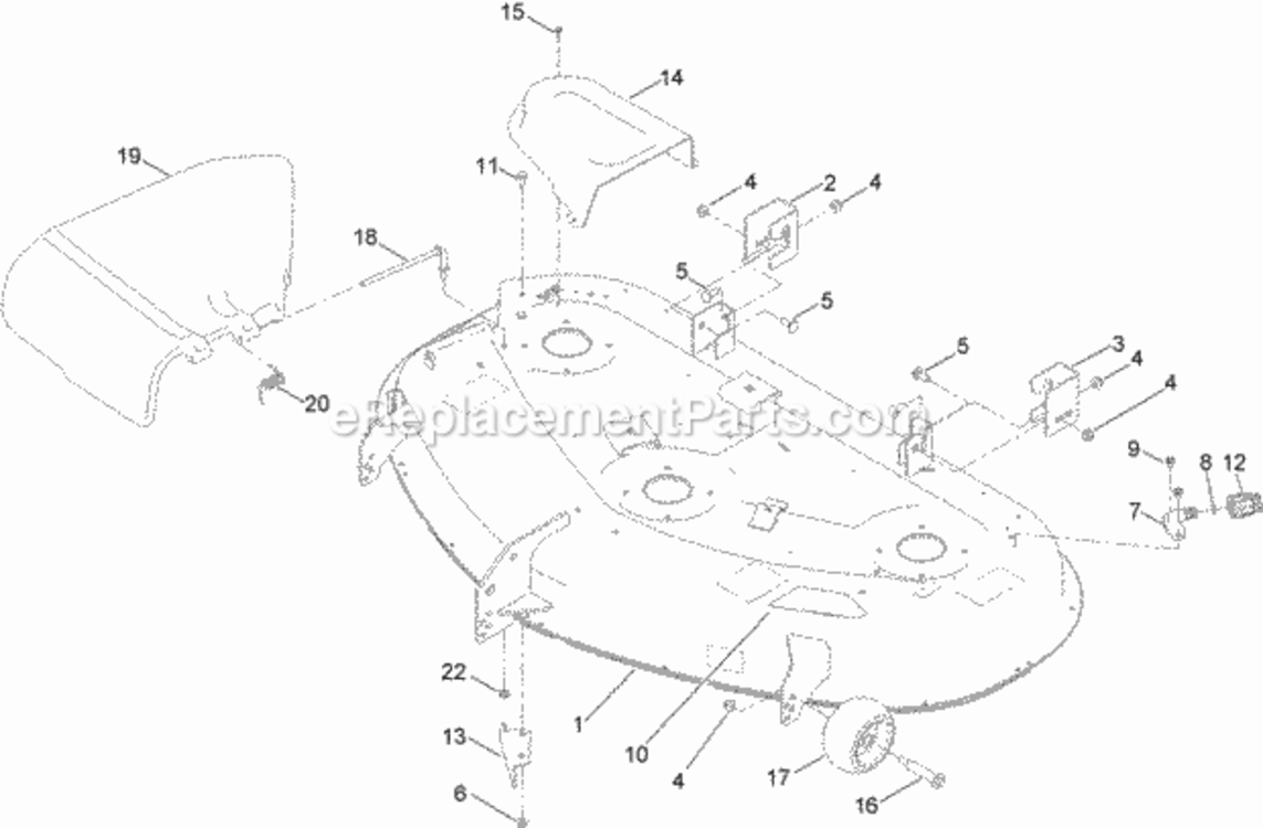 50_Inch_Deck_Assembly Diagram and Parts List for 74631 314000001 - 314999999 Toro Lawn Tractor