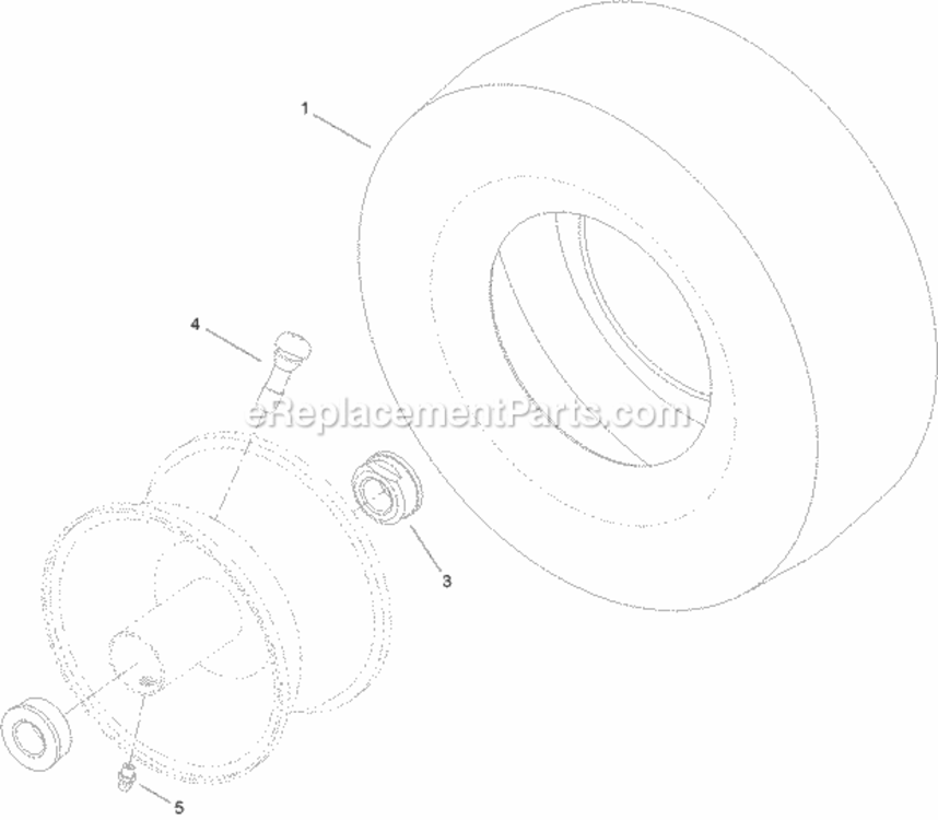13_Inch_Wheel_And_Tire_Assembly Diagram and Parts List for 74632 311000001 - 311999999 Toro Lawn Tractor