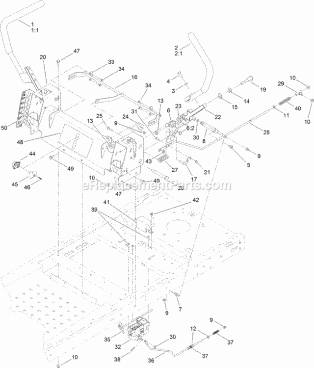 Motion_Control_Assembly Diagram and Parts List for 74632 311000001 - 311999999 Toro Lawn Tractor
