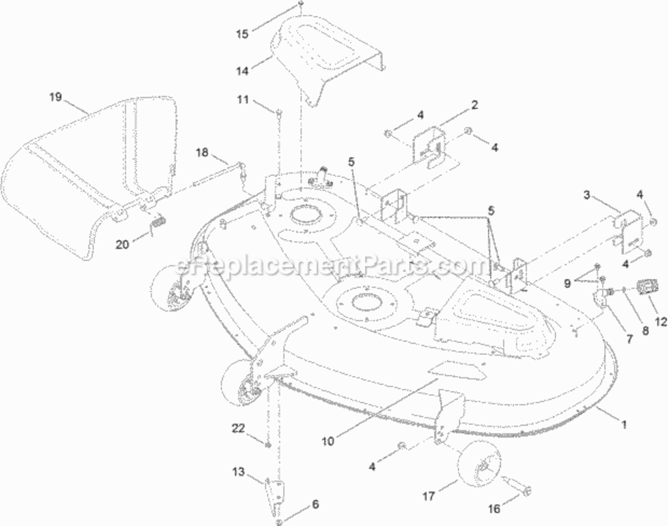 50_Inch_Deck_Assembly Diagram and Parts List for 74632 311000001 - 311999999 Toro Lawn Tractor