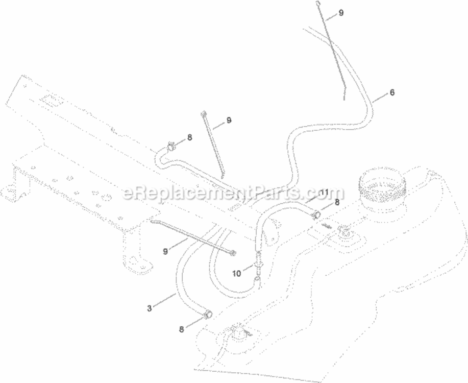Fuel_Delivery_Assembly Diagram and Parts List for 74632 312000001 - 312999999 Toro Lawn Tractor