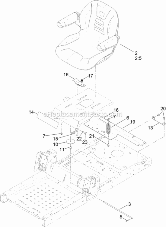 Seat_Assembly Diagram and Parts List for 74632 313000001 - 313999999 Toro Lawn Tractor