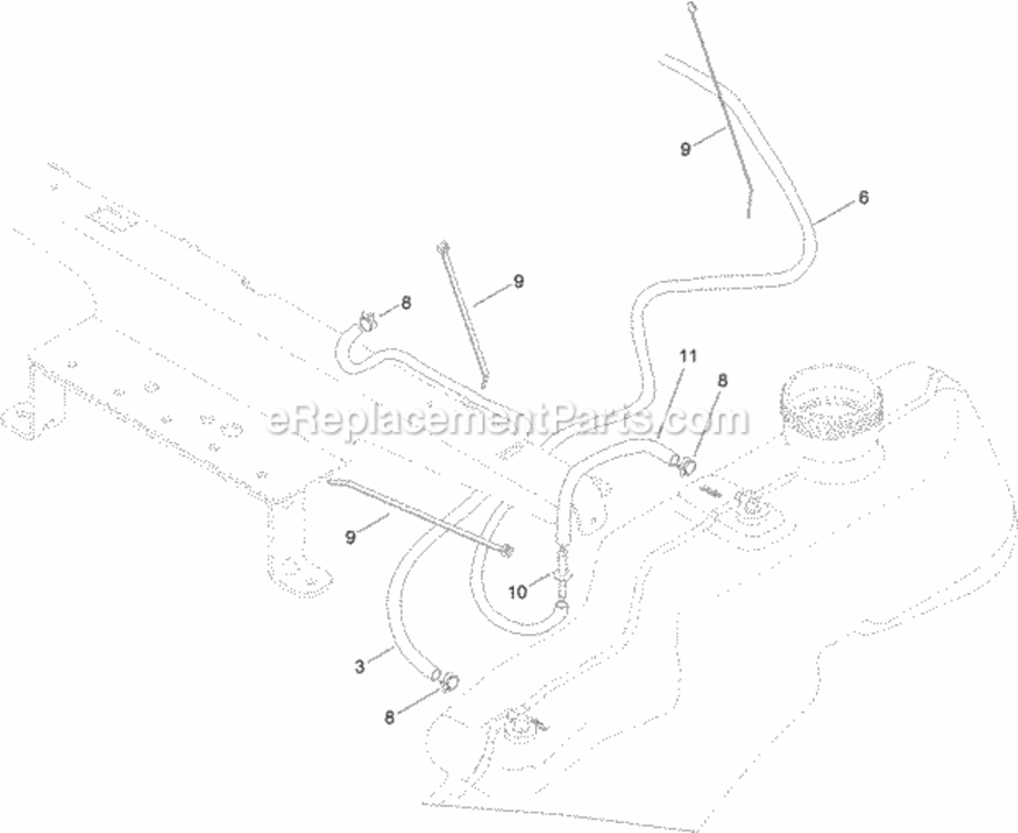 Fuel_Delivery_Assembly Diagram and Parts List for 74632 314000001 - 314999999 Toro Lawn Tractor
