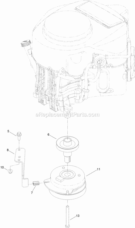 Clutch_Assembly Diagram and Parts List for 74632 314000001 - 314999999 Toro Lawn Tractor