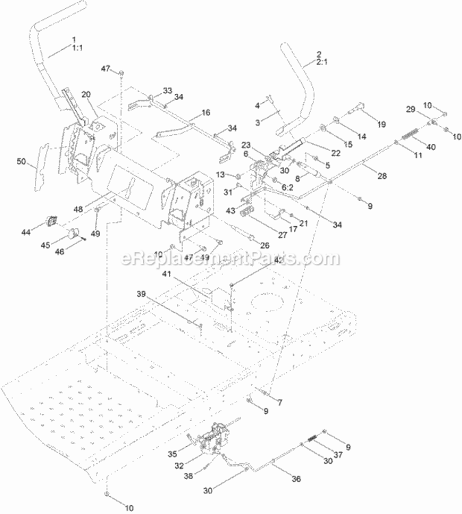 Motion_Control_Assembly Diagram and Parts List for 74633 313100001 - 313999999 Toro Lawn Tractor