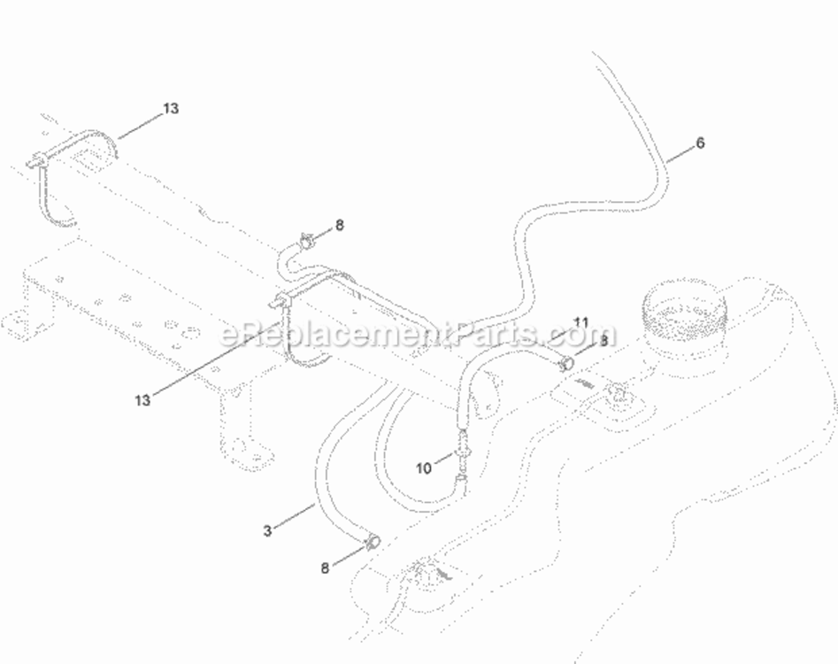 Fuel_Delivery_Assembly Diagram and Parts List for 74633 314000001 - 314999999 Toro Lawn Tractor