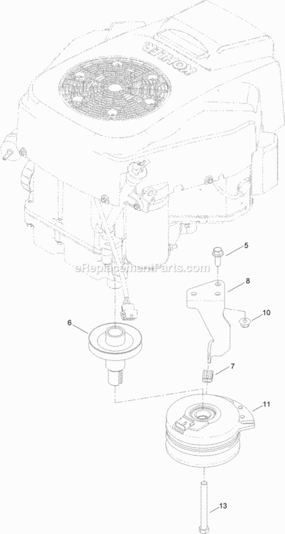 Clutch_Assembly Diagram and Parts List for 74633 314000001 - 314999999 Toro Lawn Tractor
