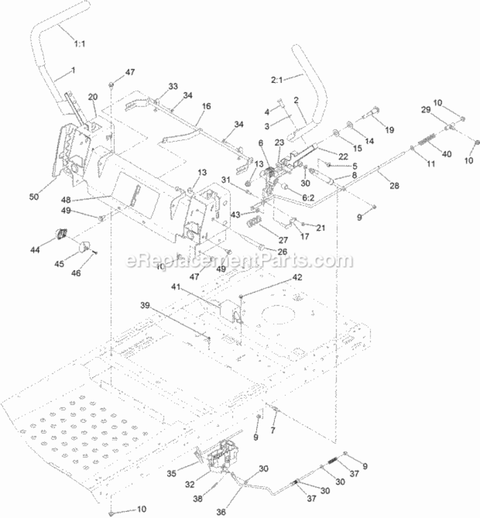 Motion_Control_Assembly Diagram and Parts List for 74635 314000001 - 314999999 Toro Lawn Tractor