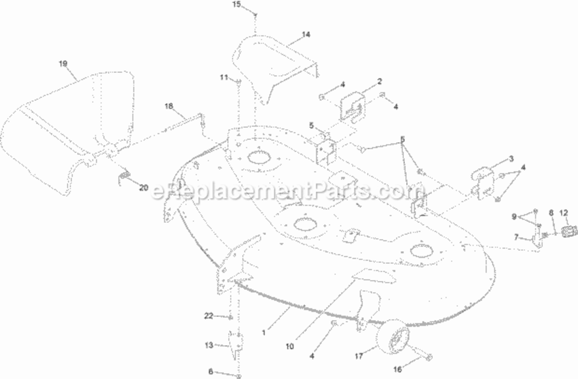 50_Inch_Deck_Assembly Diagram and Parts List for 74635 314000001 - 314999999 Toro Lawn Tractor