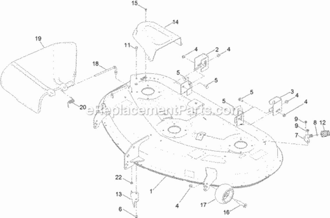 50_Inch_Deck_Assembly Diagram and Parts List for 74637 314000001 - 314999999 Toro Lawn Tractor