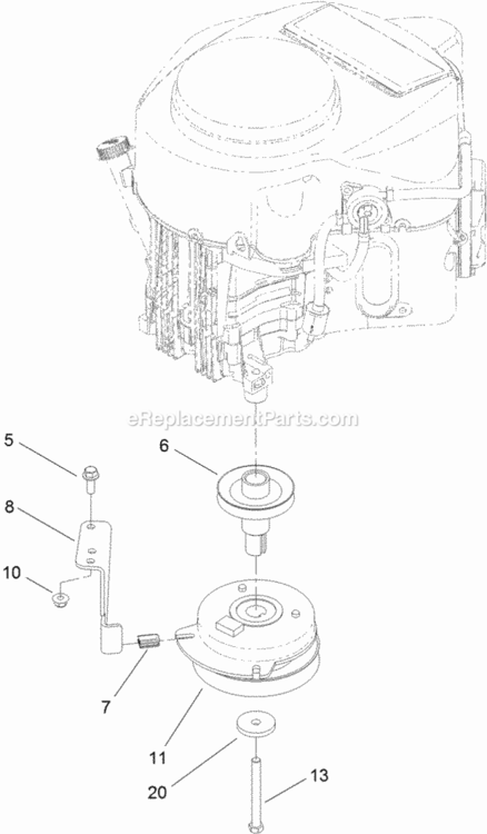 Clutch_Assembly Diagram and Parts List for 74641 313000001 - 313999999 Toro Lawn Tractor