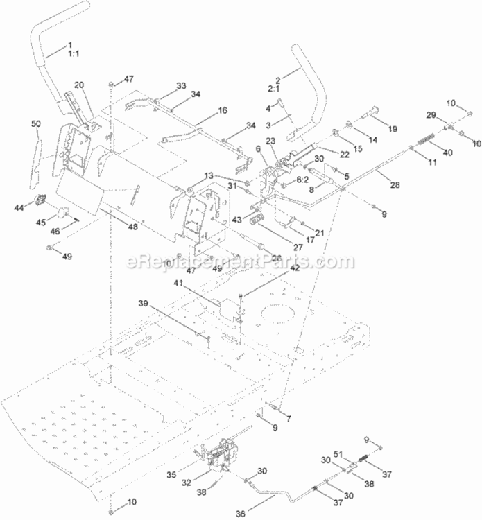 Motion_Control_Assembly Diagram and Parts List for 74641 314000001 - 314999999 Toro Lawn Tractor