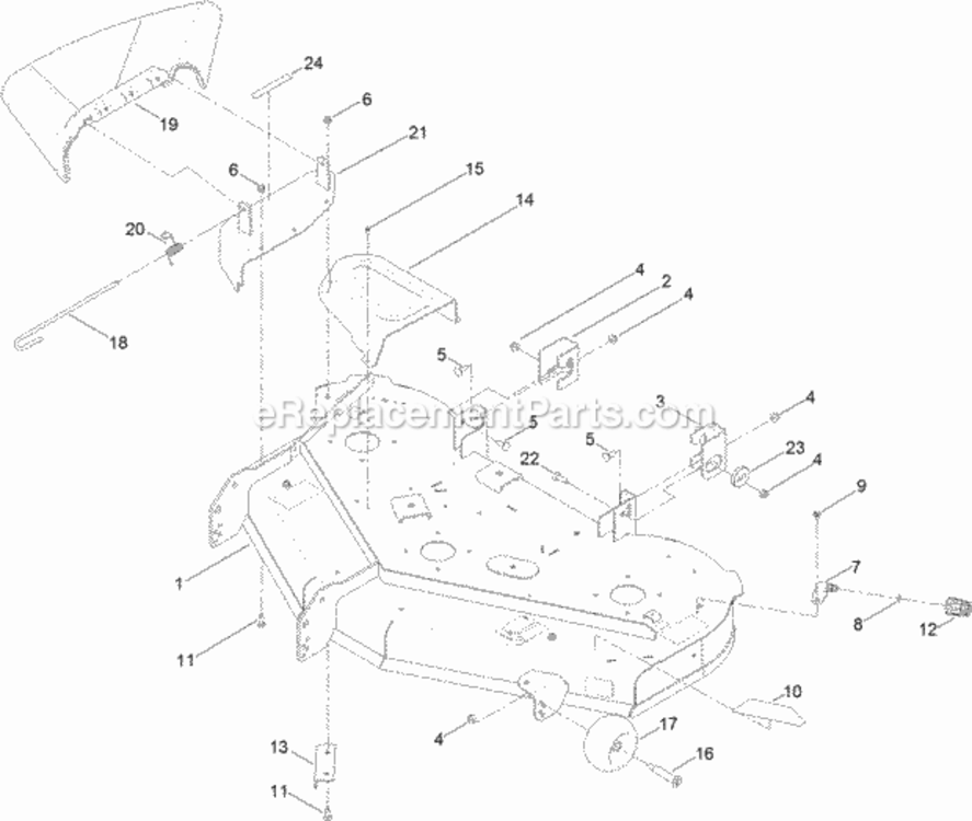 50_Inch_Deck_Assembly Diagram and Parts List for 74641 314000001 - 314999999 Toro Lawn Tractor