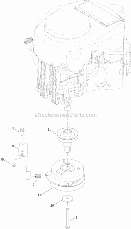 Clutch_Assembly Diagram and Parts List for 74641 314000001 - 314999999 Toro Lawn Tractor