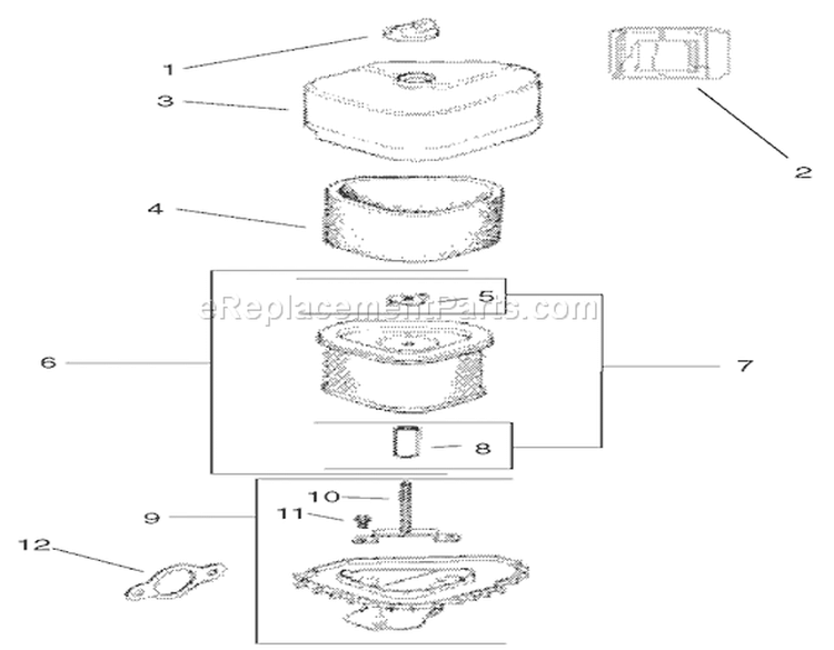 Air Intake / Filtration Assembly Diagram and Parts List for 74701 210000001-210999999 - 2001 Toro Lawn Tractor