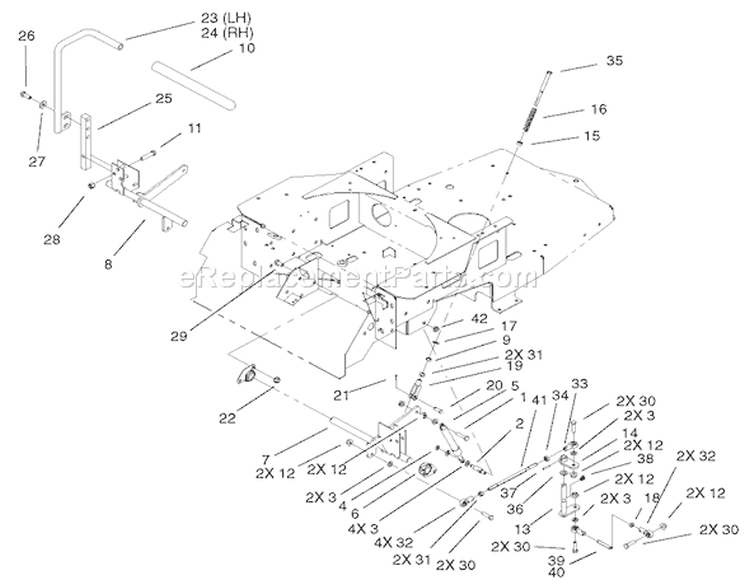 Motion Control Assembly Diagram and Parts List for 74701 210000001-210999999 - 2001 Toro Lawn Tractor