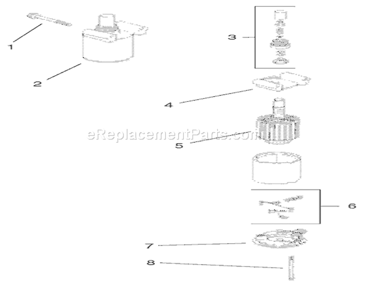 Starting System Assembly Diagram and Parts List for 74701 210000001-210999999 - 2001 Toro Lawn Tractor