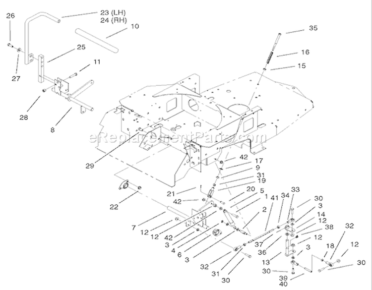 Motion Control Assembly Diagram and Parts List for 74701 220000001-220999999 - 2002 Toro Lawn Tractor