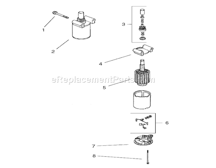 Starting System Assembly Diagram and Parts List for 74701 220000001-220999999 - 2002 Toro Lawn Tractor