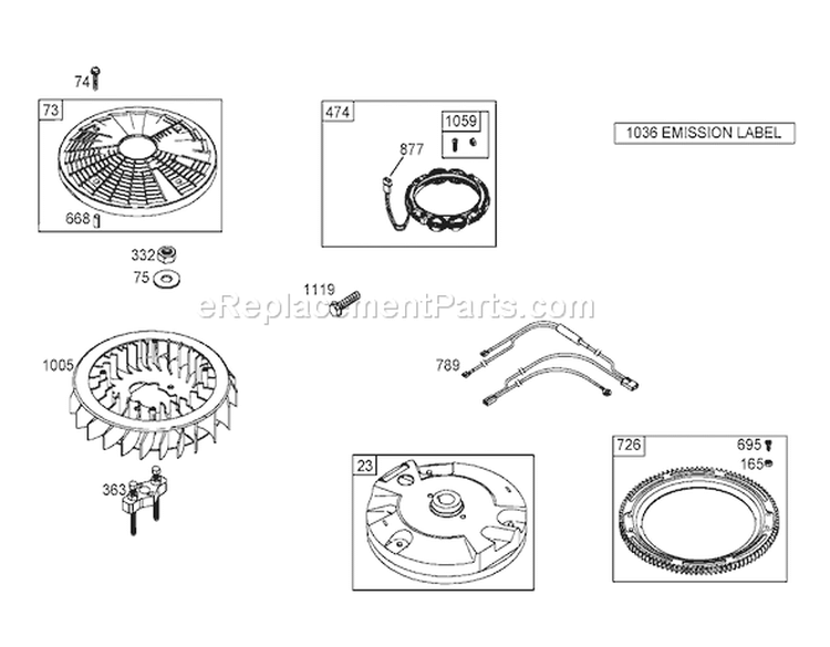Flywheel Assembly Briggs and Stratton 406577-0191-E1 Diagram and Parts List for 74704 250000001-250999999 - 2005 Toro Lawn Tractor